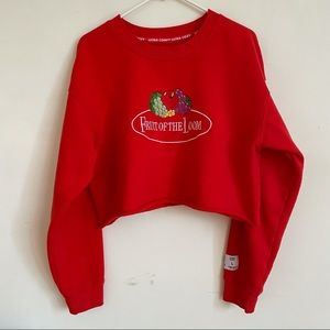 Fruit of the Loom Cropped Sweater 🍇🍎